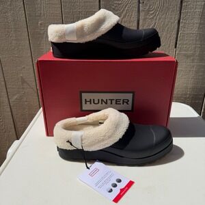 Hunter Women's 10 Play Insulated Clog Faux Sherpa Lined Slip On Shoes NEW IN BOX